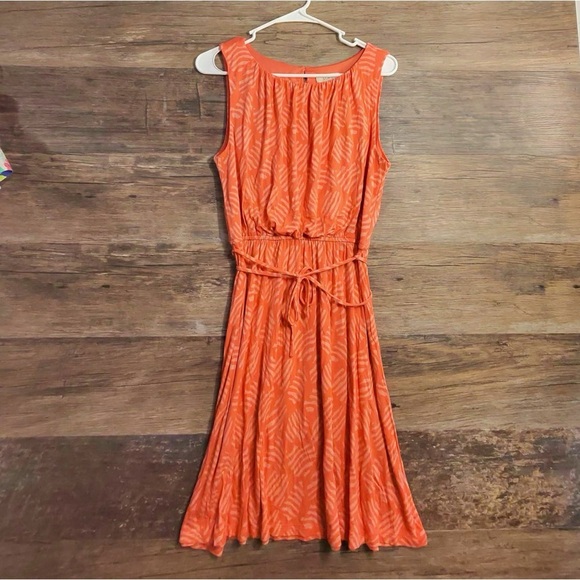 LOFT Orange Tie Front A-line Sundress - Picture 6 of 6